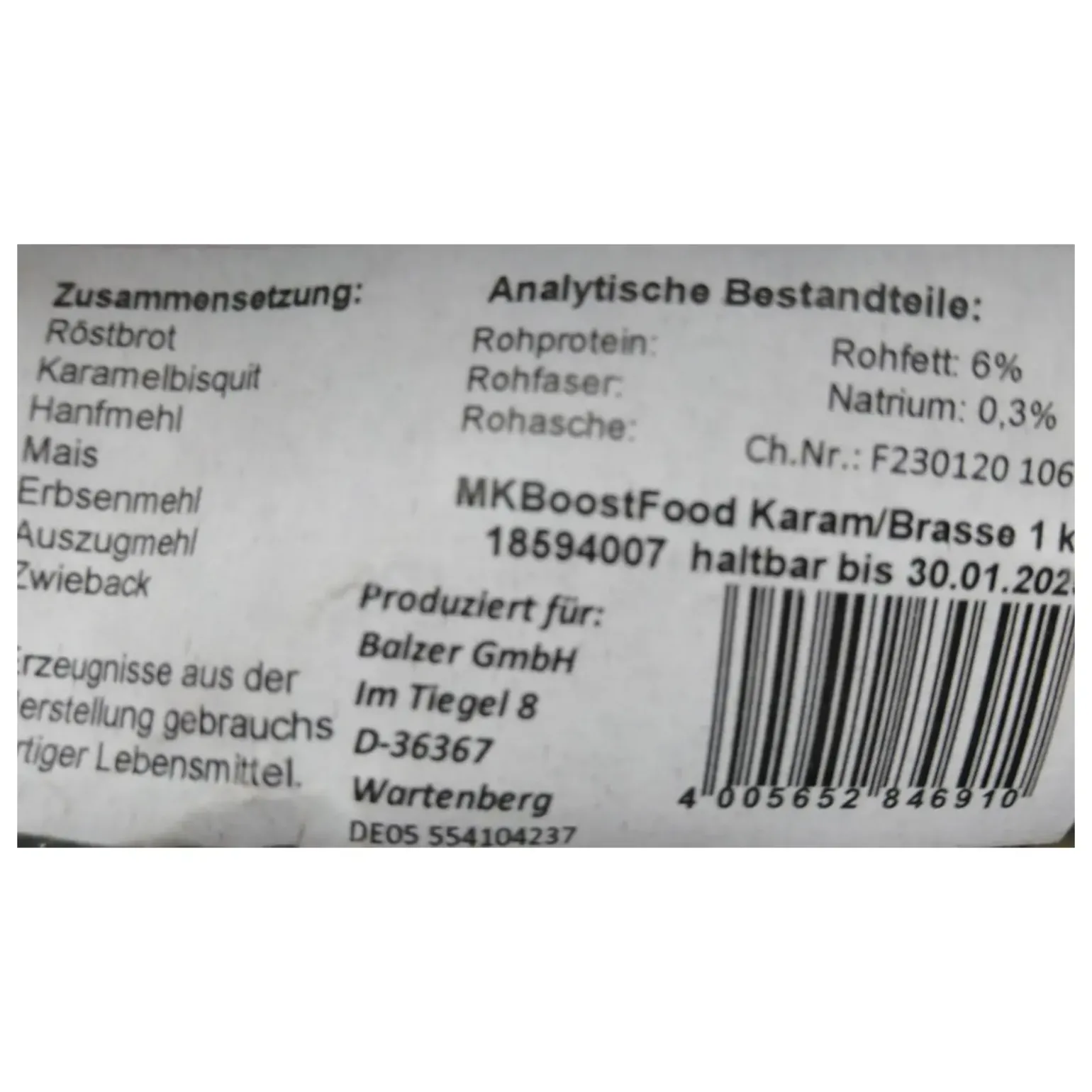 Balzer Matze Koch Boost Food Brasse Grundfutter