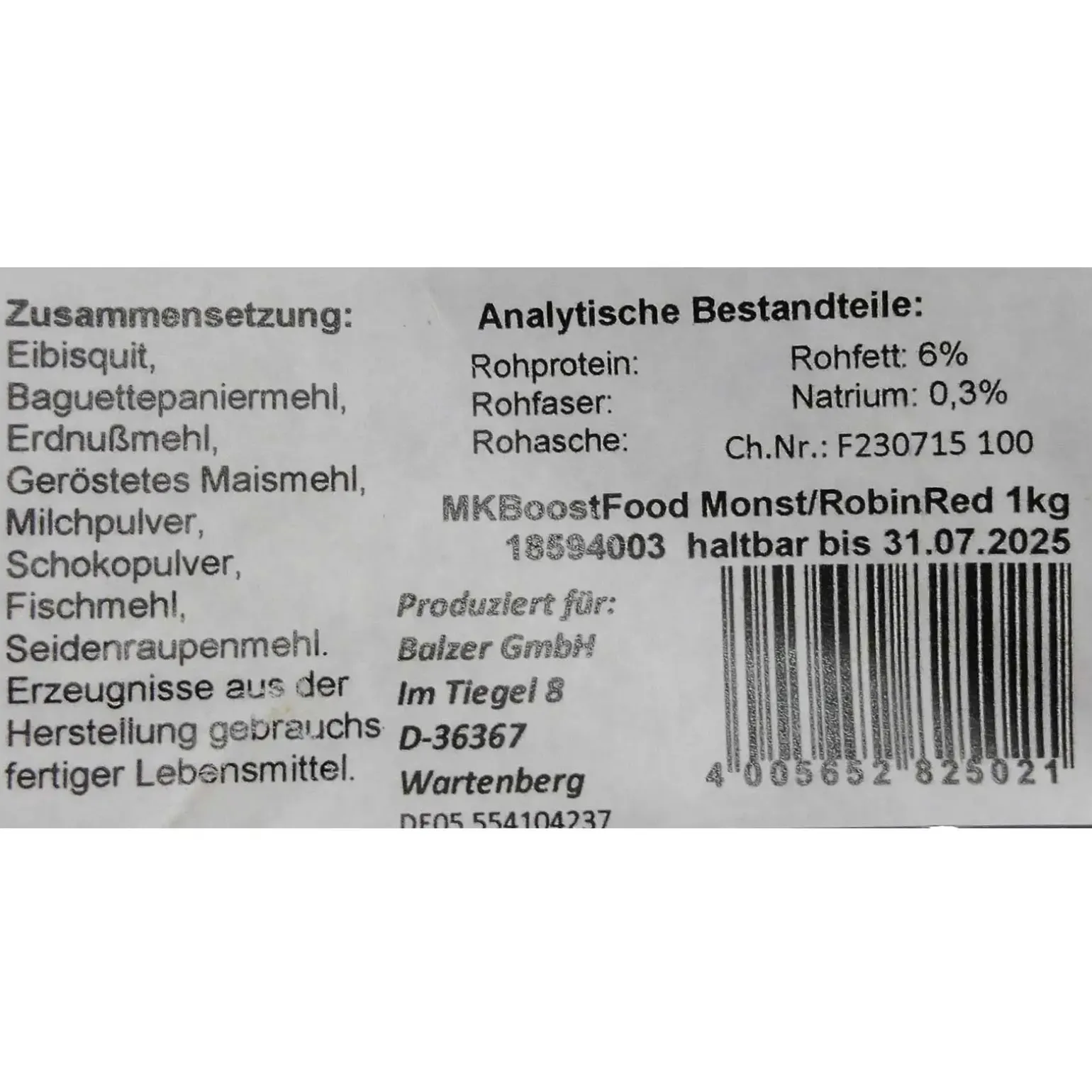 Balzer Matze Koch BoostFo.MCrab.Rred Grundfutter