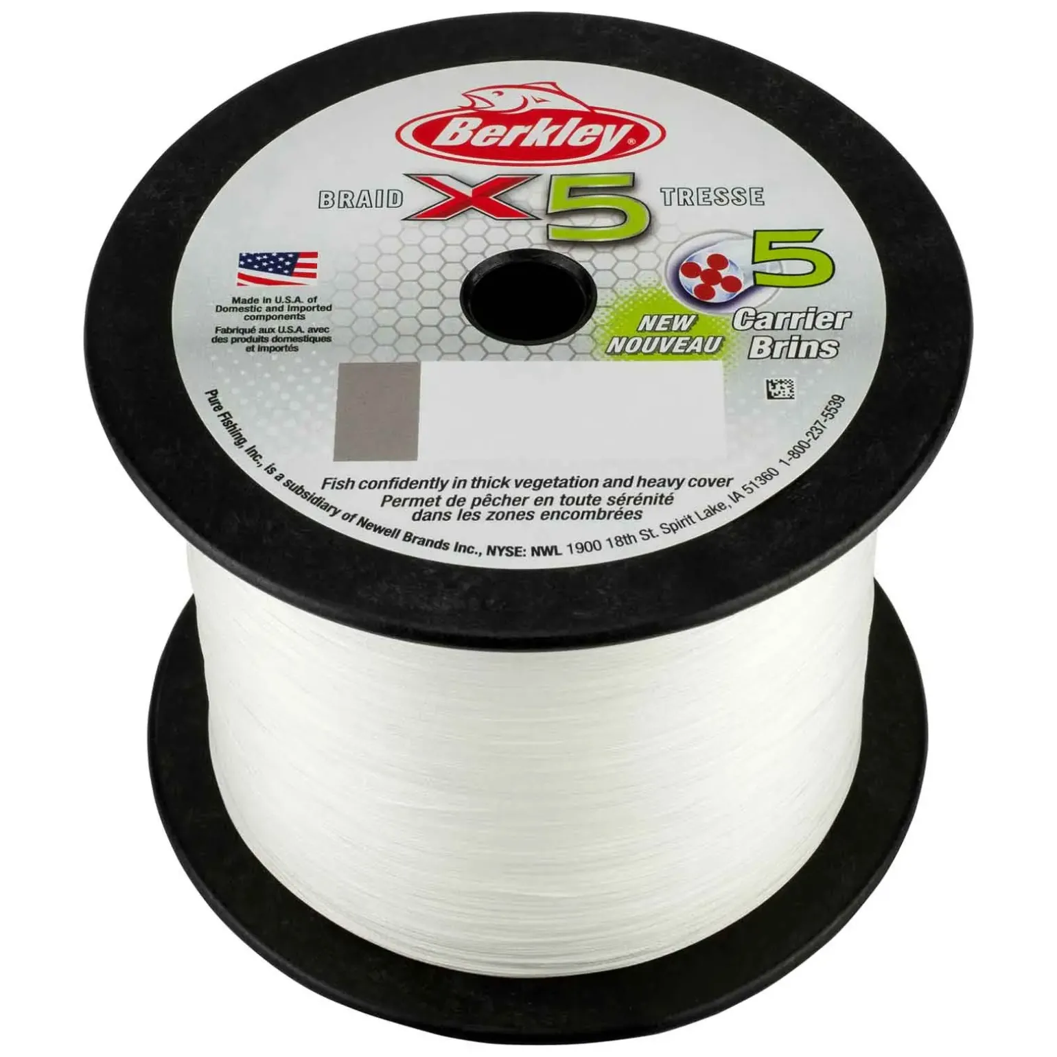 Berkley X5 Braid 0,25mm 27kg Chrystal geflochtene Angelschnur Wunschlänge