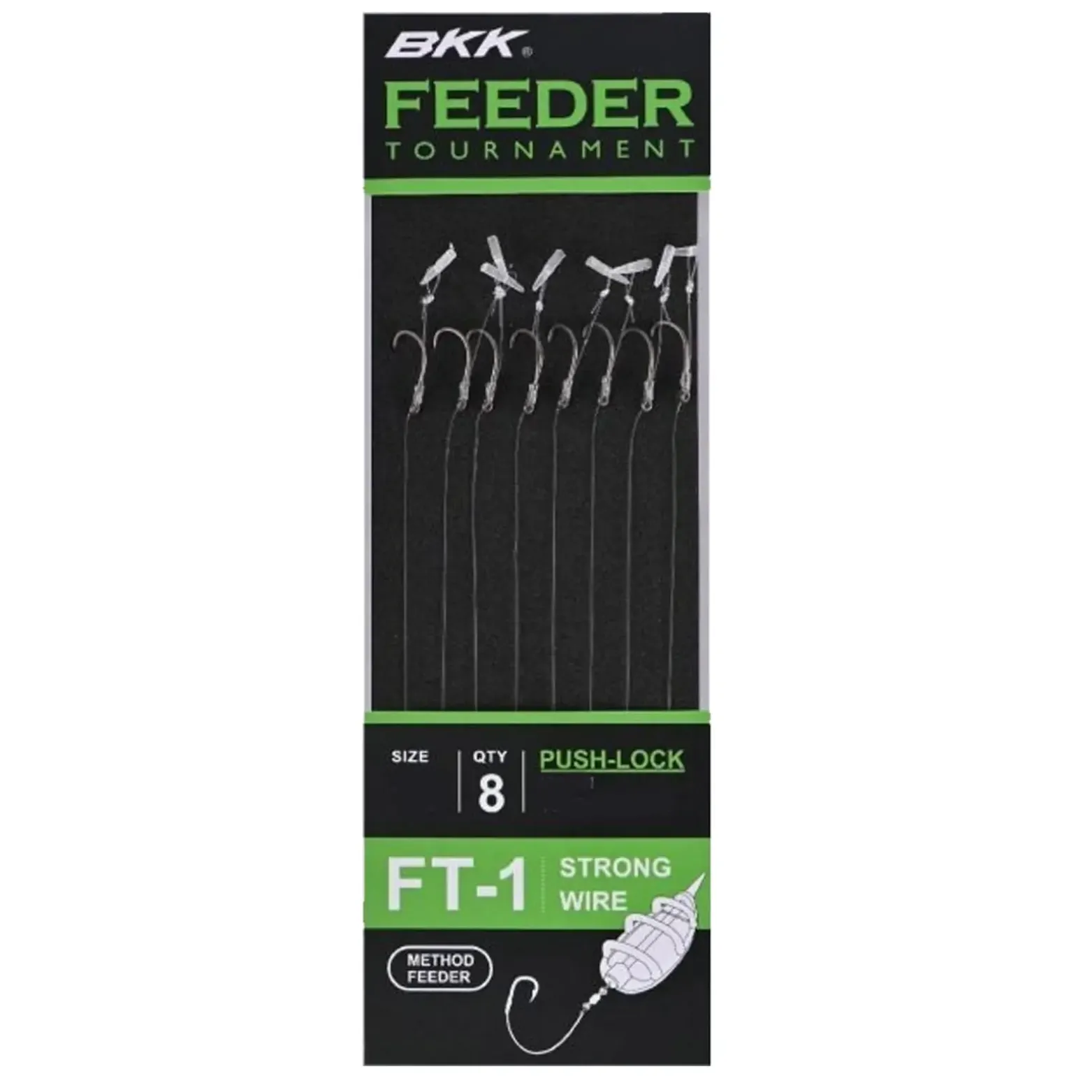 BKK Feeder Tournament FT-1 push-lock #10 gebundener Feederhaken