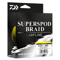 Daiwa Superspod 30LBS-300m yellow Karpfen-Geflochtene Schnur