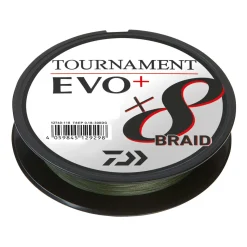 Daiwa Tournament X8 Braid EVO+ 0,14mm Meterware Dunkelgrün geflochtene Angelschnur