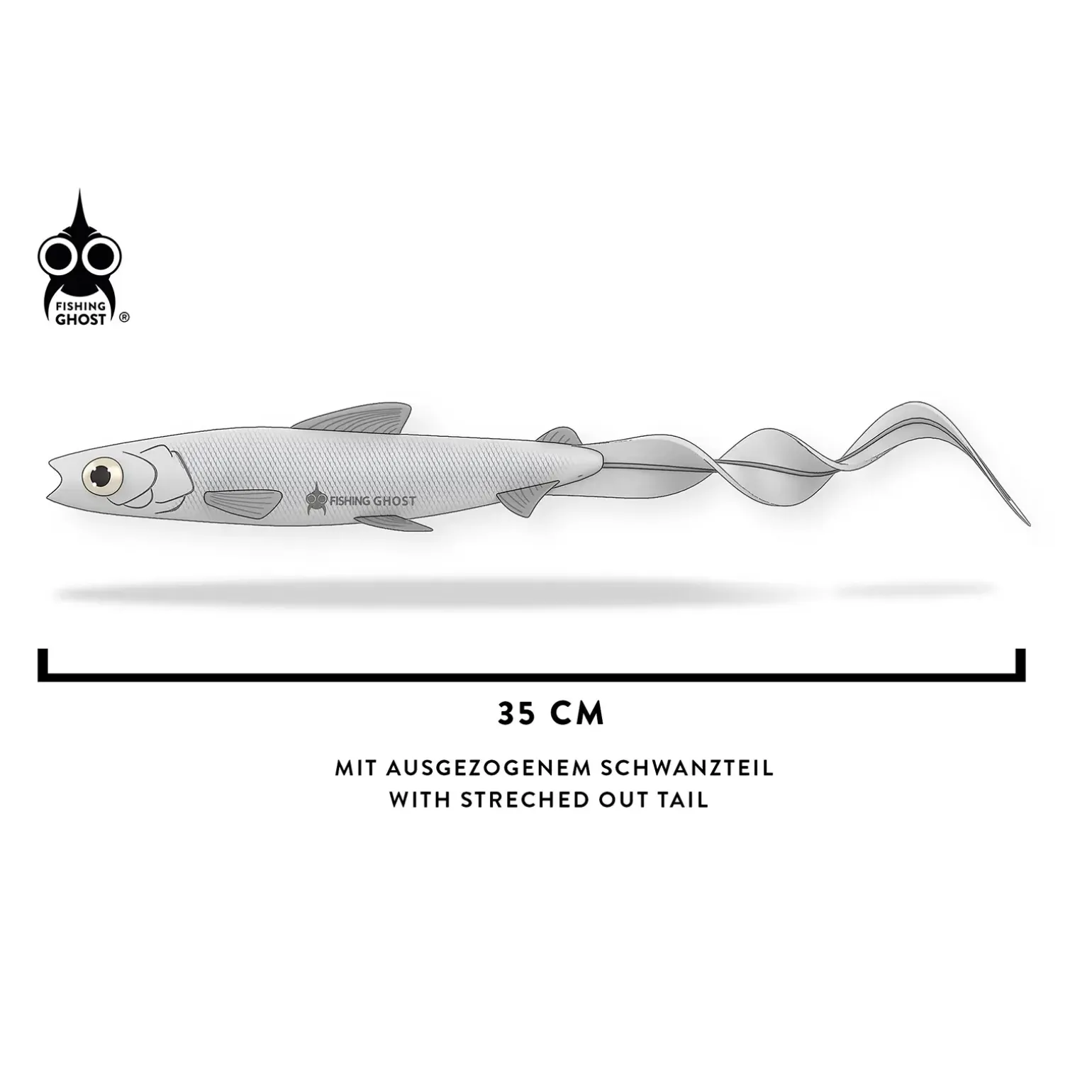 FishingGhost Renky Shad CRL 35cm Curly Tail Pink Bubblegum Gummifisch