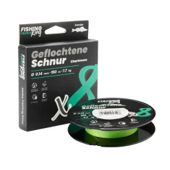 Fishing-King Tackle 8-fach Geflochtene Schnur Chartreuse 150m 0,14mm Zander