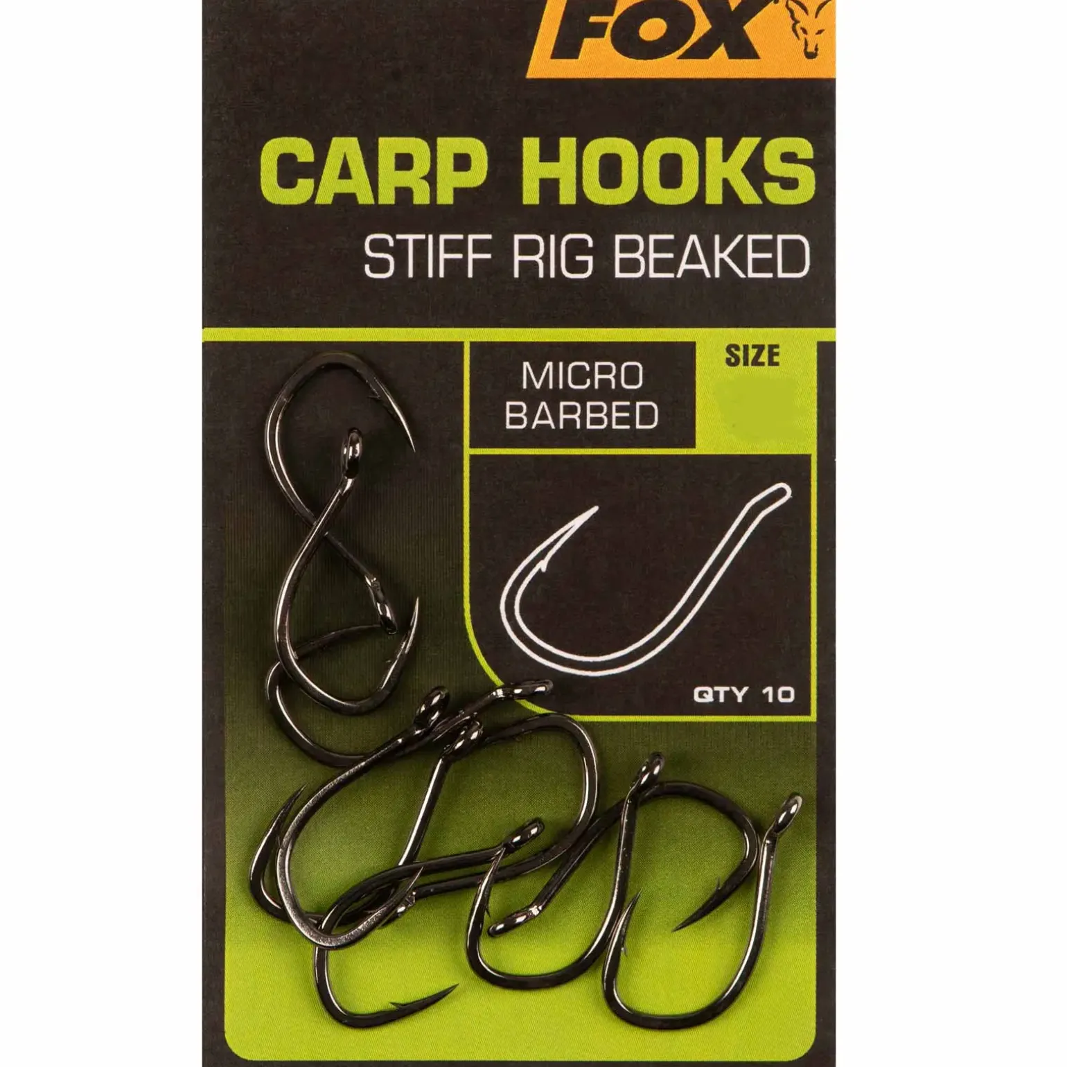 Fox Carp Hooks Stiff Rig Beaked Größe 4 Karpfenhaken