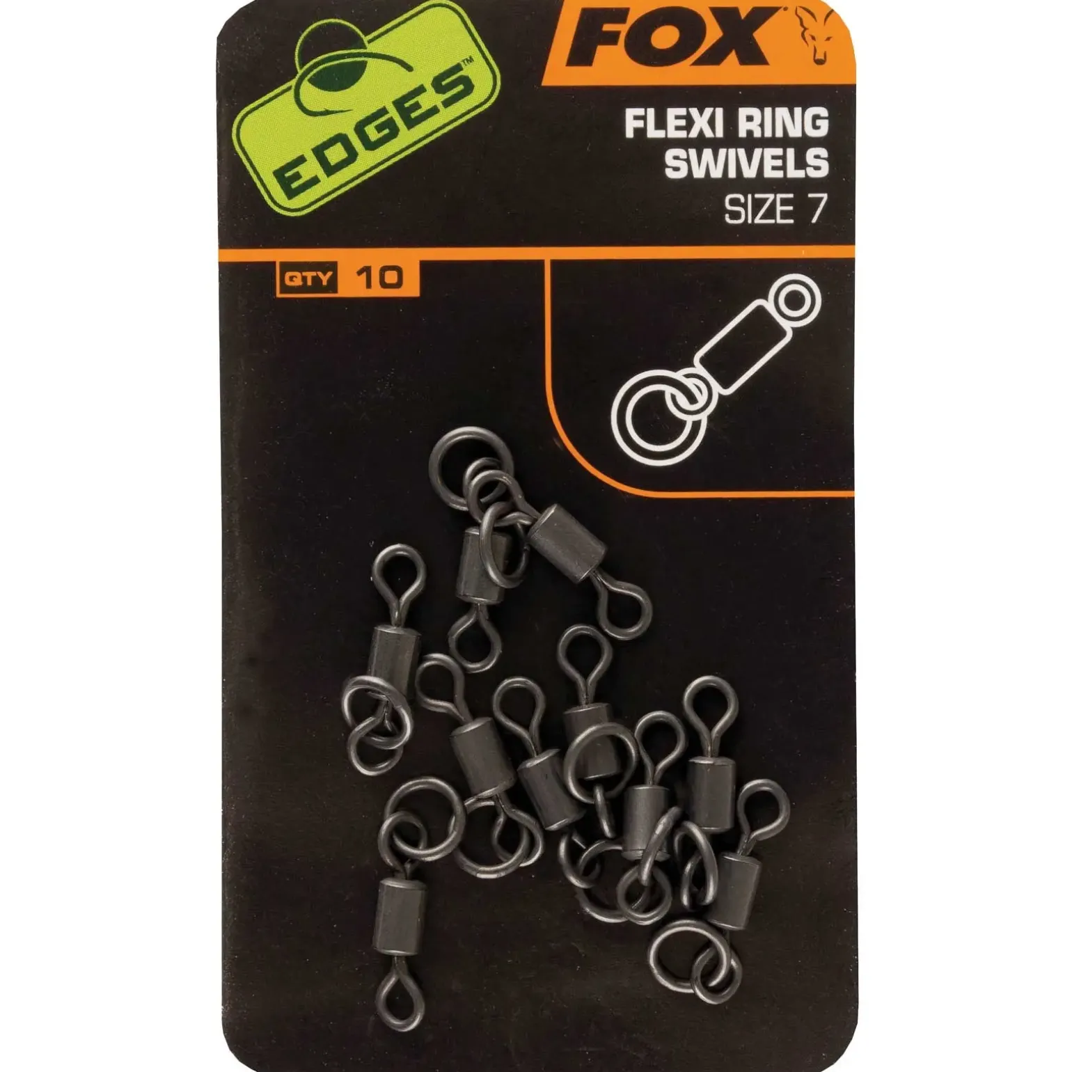 Fox Edges Flexi Ring Swivel Size 7 Karpfenangeln Zubehör