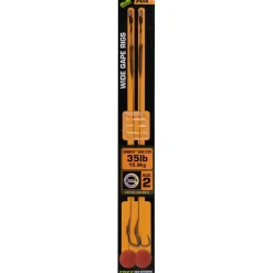 Fox Edges Wide Gape Größe 2 35lb Camotex Semi Stiff 2Stk. Karpfen Rig