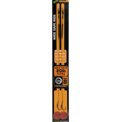 Fox Edges Wide Gape Größe 8 20lb Camotex Semi Stiff 2Stk. Karpfen Rig