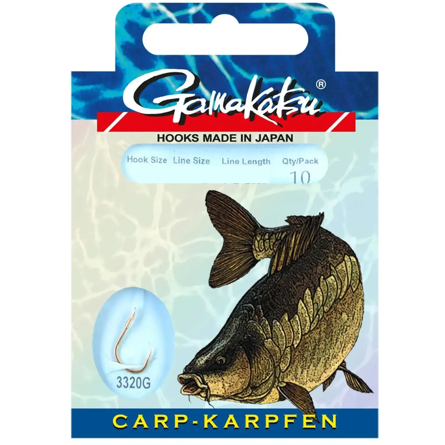 Gamakatsu Karpfen 75cm 3320G Gr.6 Vorfachhaken