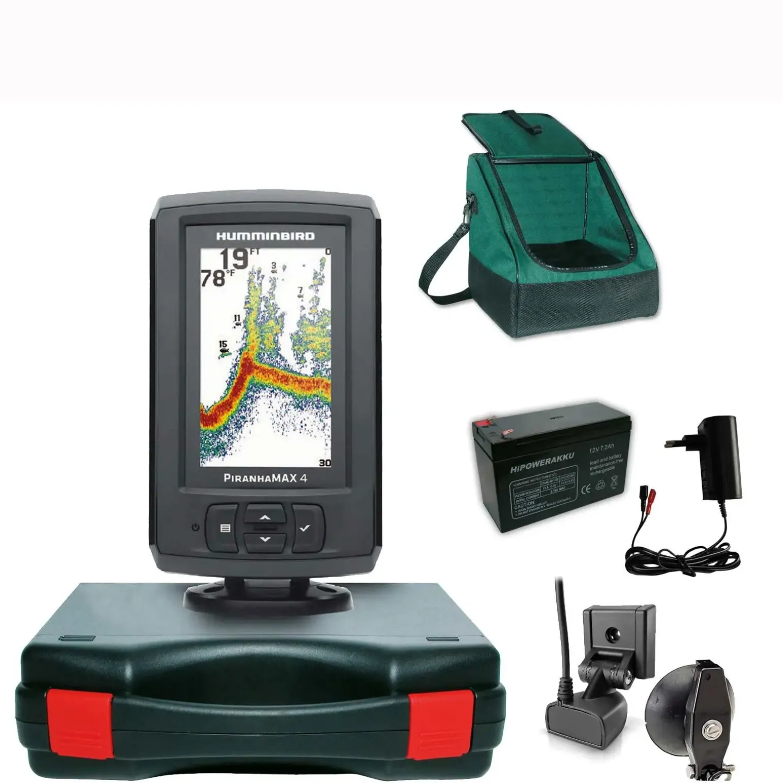 Humminbird PiranhaMax 4 Echolot Portabel Basic Plus – Komplettsystem
