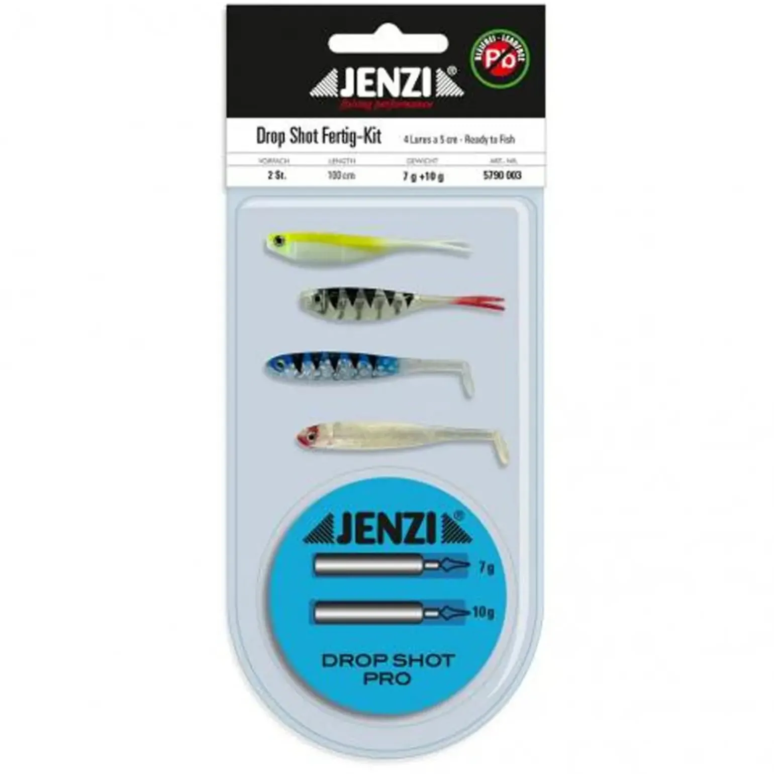 Jenzi Dropshot-Set Komplett mit 5cm Gummifischen Bleifrei