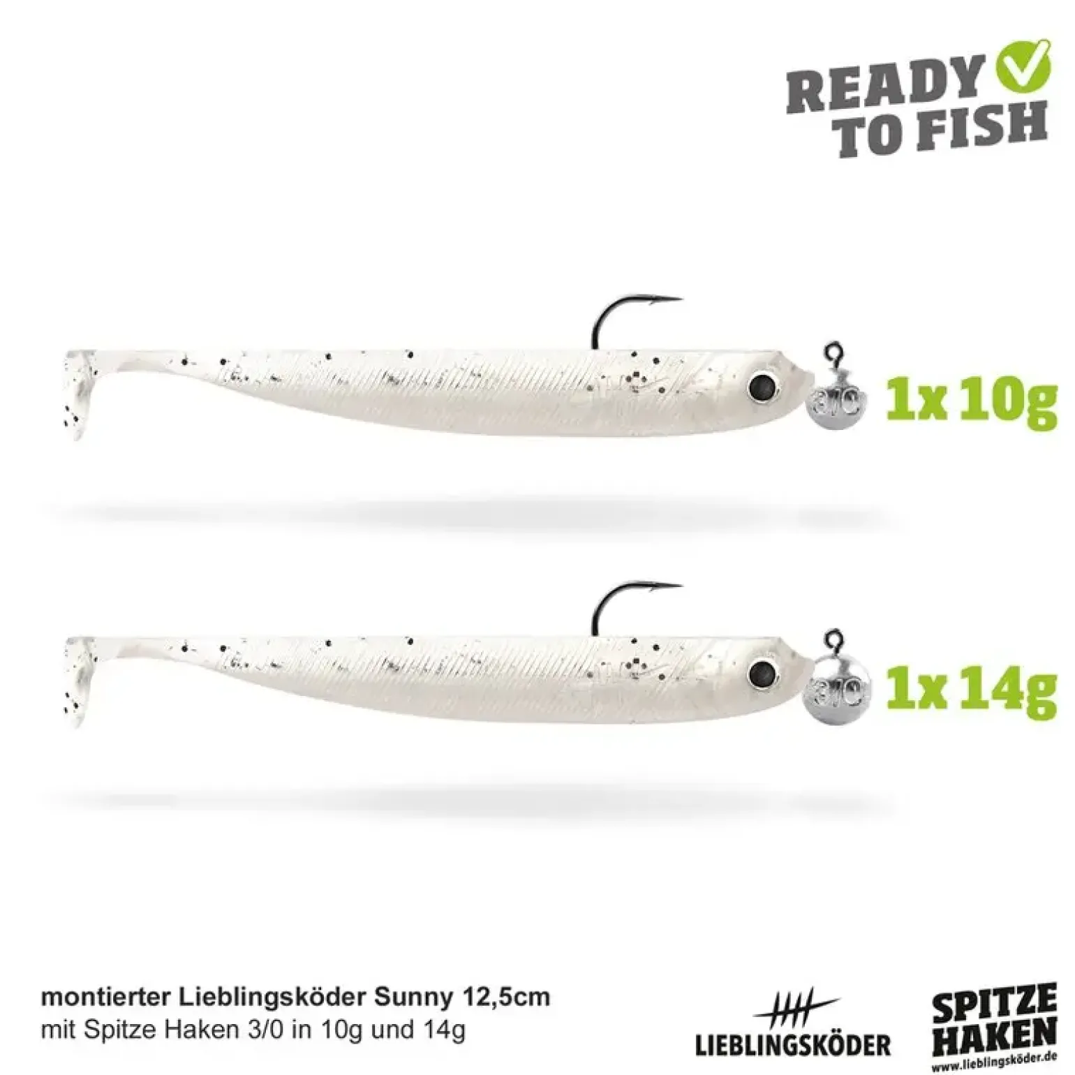 Lieblingsköder 12,5cm Actionpack Sunny Gummifisch montiert Set