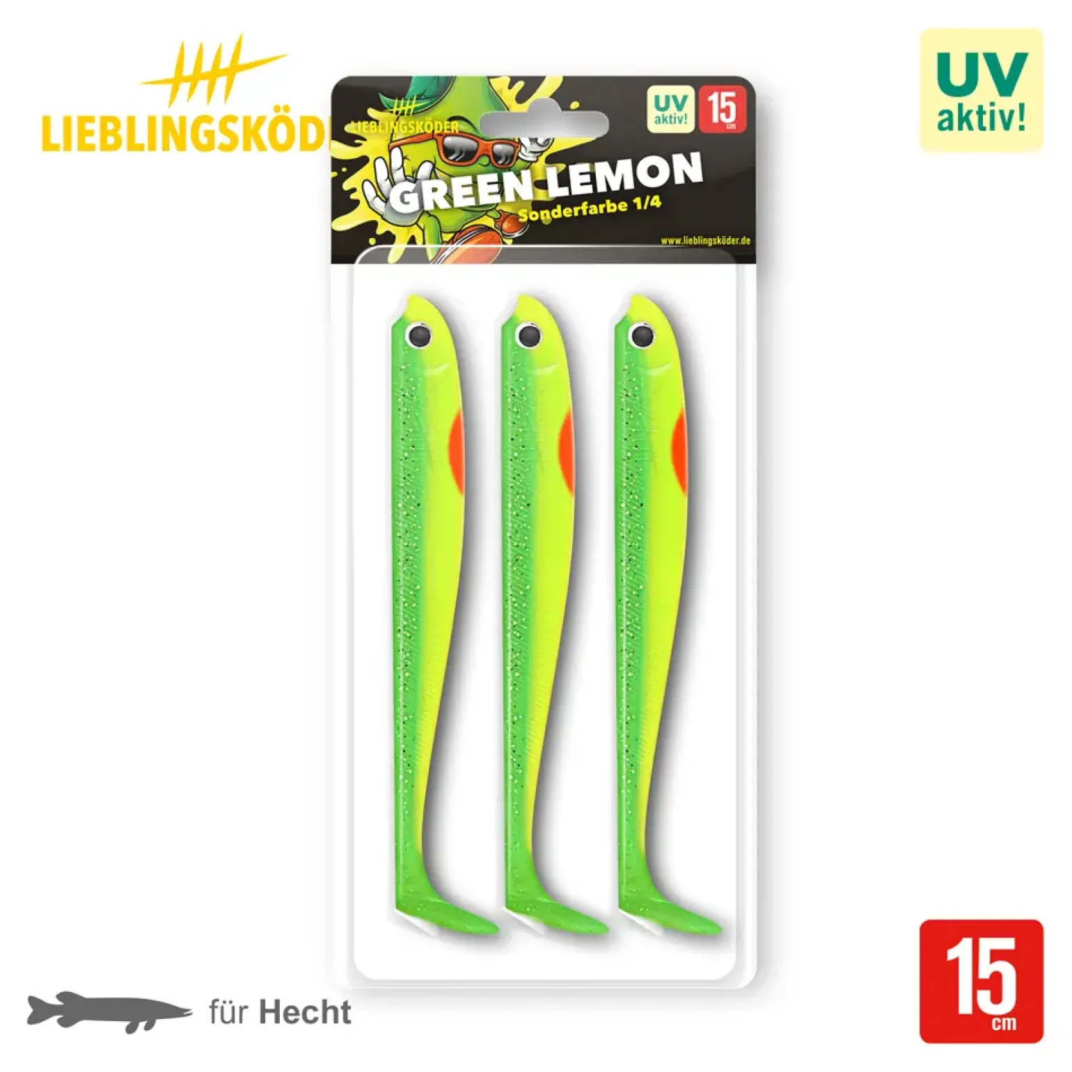 Lieblingsköder 15cm Green Lemon Gummifisch