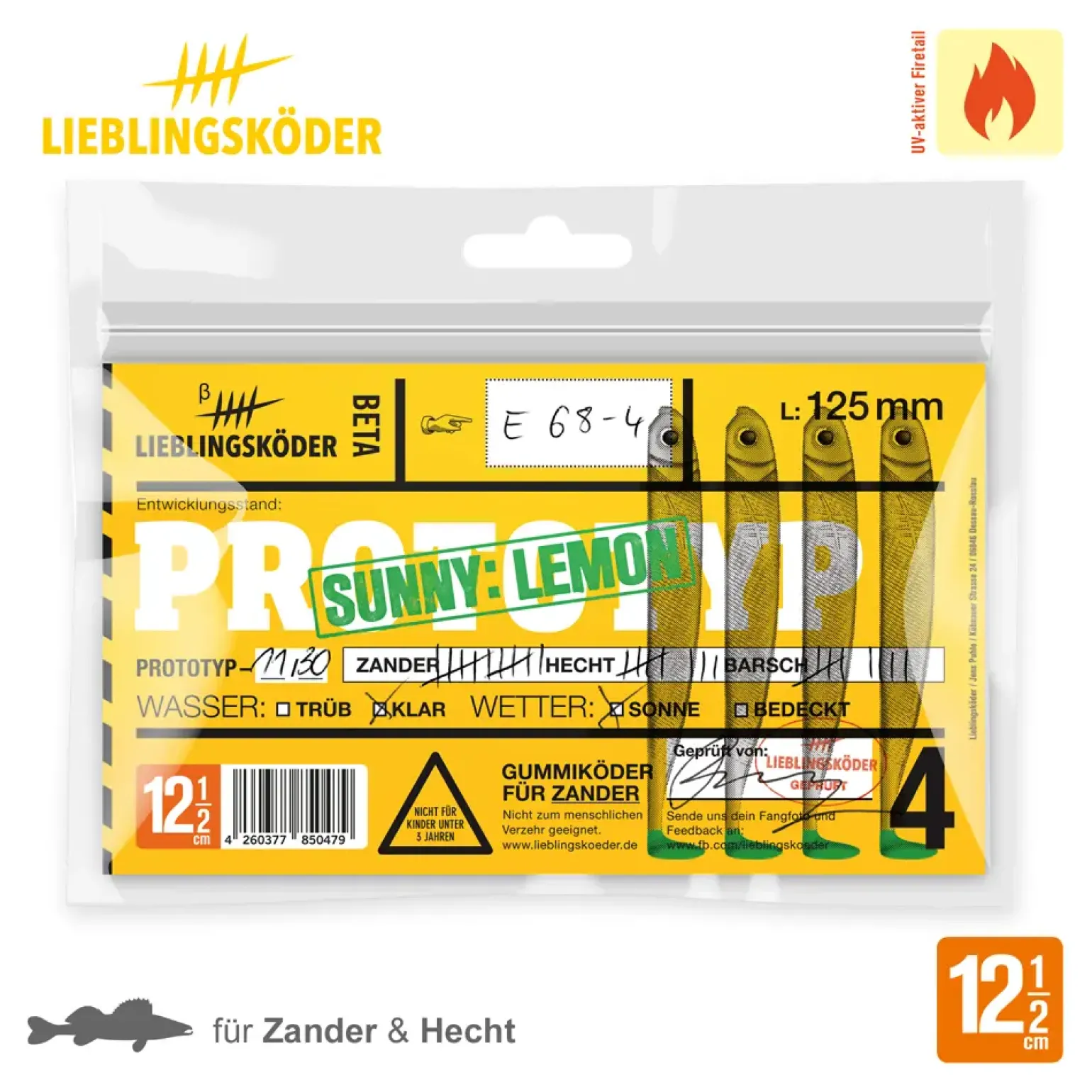 Lieblingsköder 12,5cm Sunny Lemon Gummifisch