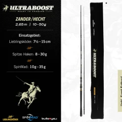 Lieblingsköder Ultraboost Zander Hecht 2,65m 10-50g Spinnrute By Bullseye