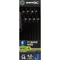 Matrix MXC-6  Size 14 Barbless / 0.145mm / 4" (10cm) F1 Band - 8pcs
