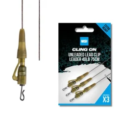 Nash Cling On Unleaded Lead Clip Leader 75cm Karpfenangeln Zubehör