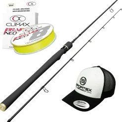 Power-Spinn-Komplettset – Sportex Curve 240 + Climax iBraid 0,14 + Cap