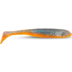 Sänger Iron Claw Moby Slim Jim Non Toxic UV 7cm Blue Glitter Orange 2 Stk. Gummifische