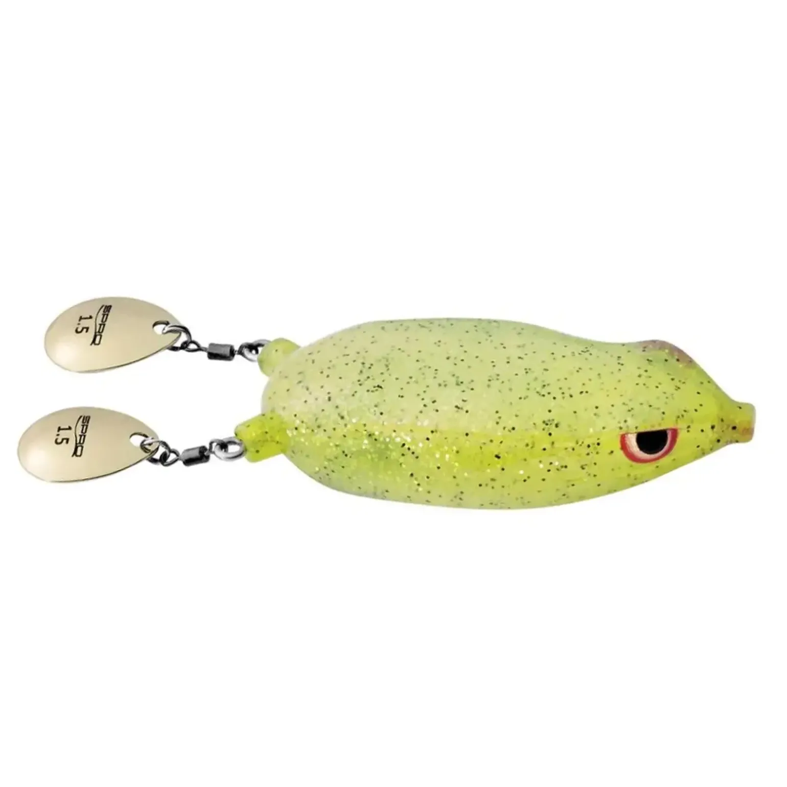 SPRO Bronzeye Blade 65 Yellow Sparkle Gummifrosch