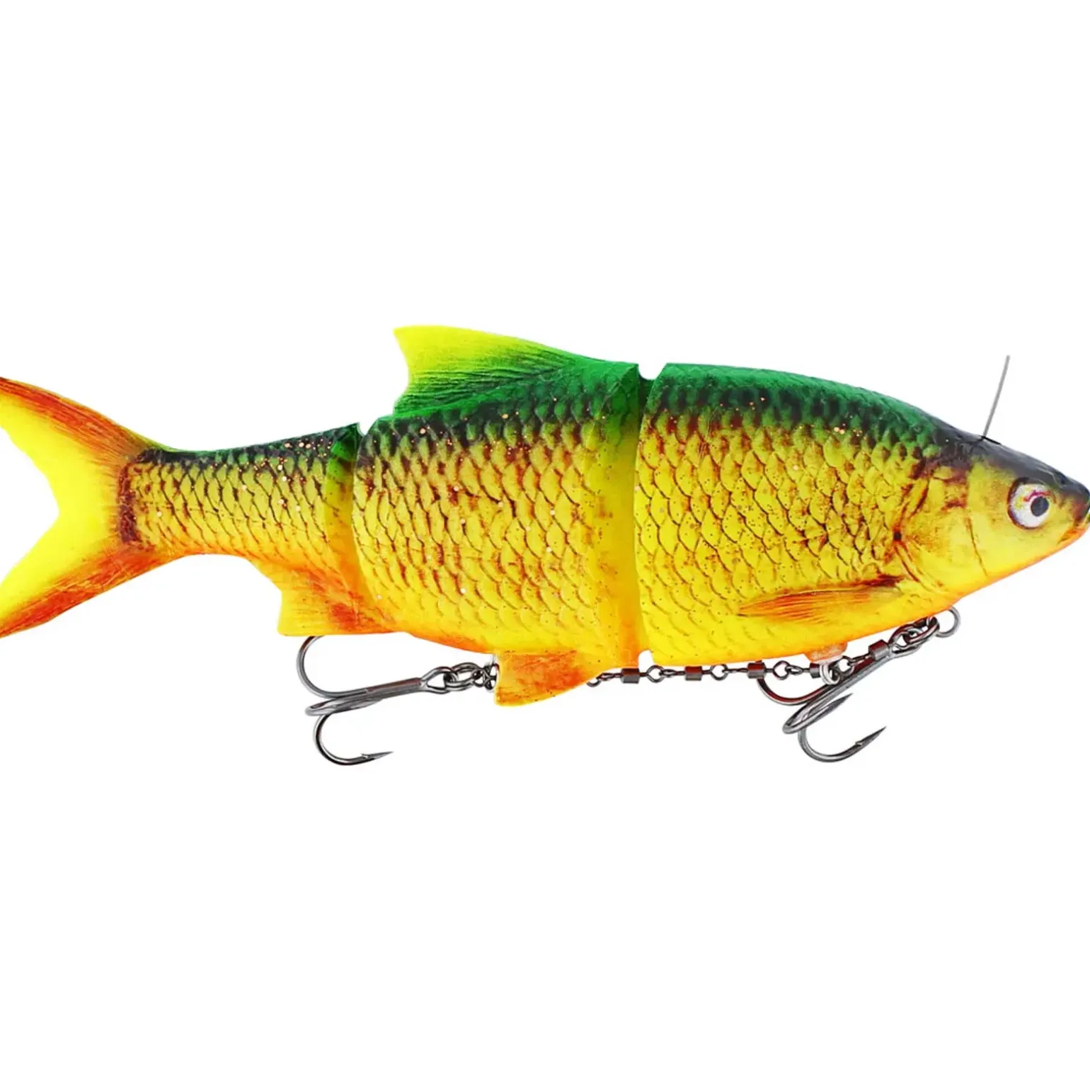 Westin Ricky The Roach Inline 20cm 119g Sinking Firetiger Rudd Gummifisch montiert