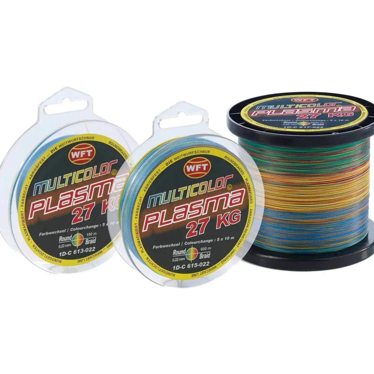 WFT Plasma KG Multicolor 27Kg 0,22 Geflochtene Angelschnur Meterware